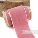 Petershams Millinery Supplies 50mm wide victorian rose French velvet ribbon on a wooden spool for craft and millinery