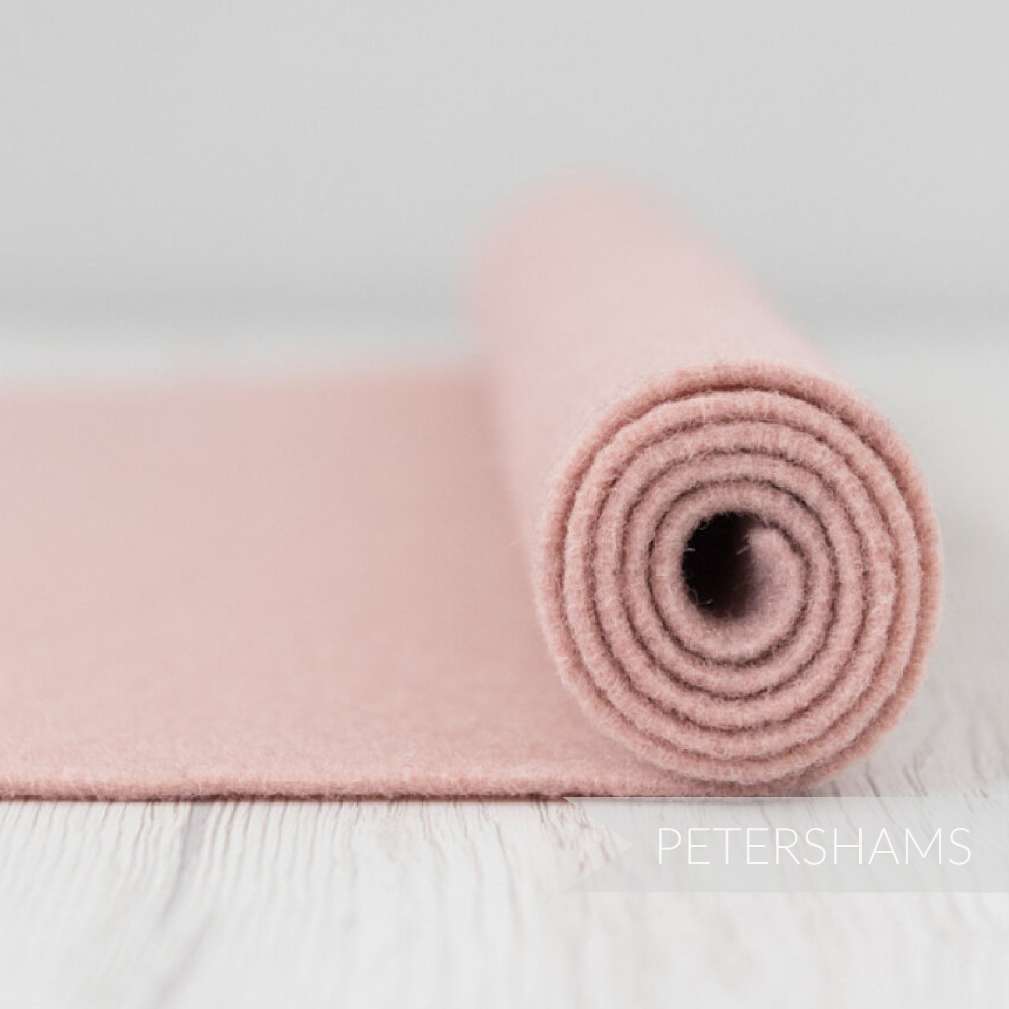 Petershams Millinery Supplies blush pink 3mm thick thermoformable wool felt fabric roll for hat making and millinery