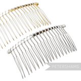 Petershams Millinery Supplies 8.5cm plated metal hair combs in gold and silver for bridal and millinery projects