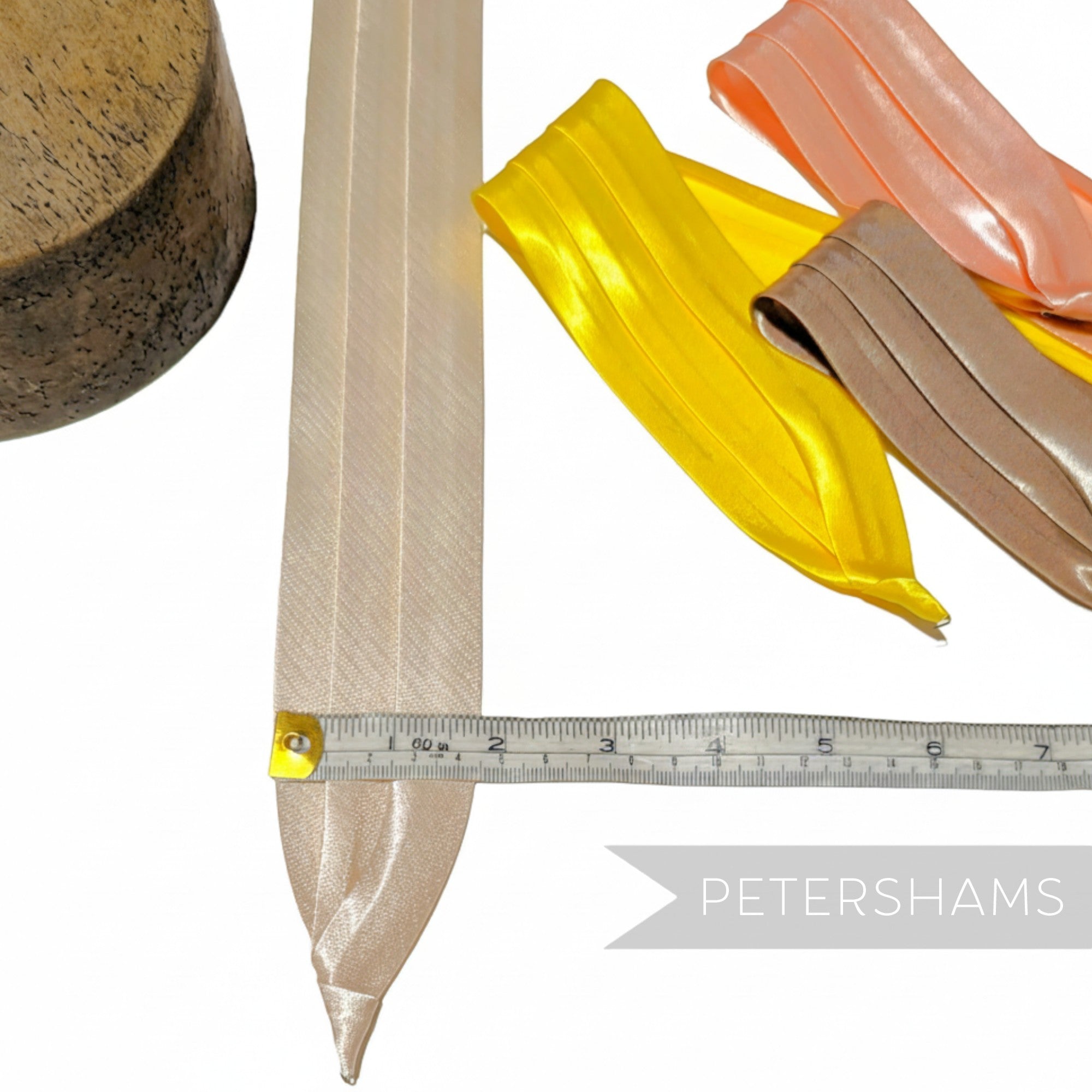 Petershams Millinery Supplies pleated satin puggaree hat bands in various colours