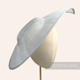 Petershams Millinery Supplies extra large pointed tip sinamay fascinator hat base in ice grey