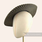 Petershams Millinery Supplies black and straw spiralled polybraid boater fascinator hat base