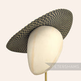 Petershams Millinery Supplies black and natural polybraid cartwheel fascinator hat base