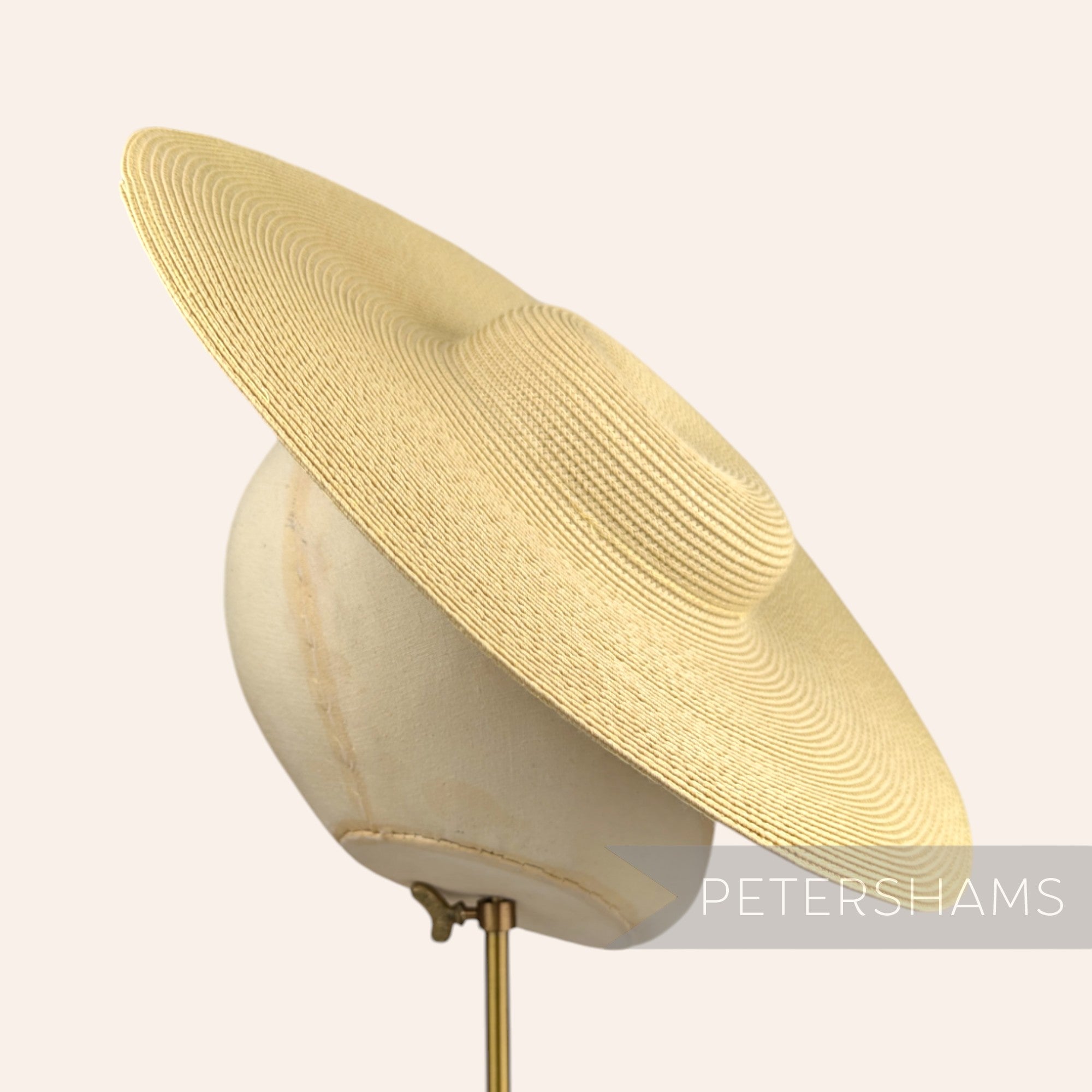 Petershams Millinery Supplies beige polybraid cartwheel fascinator hat base