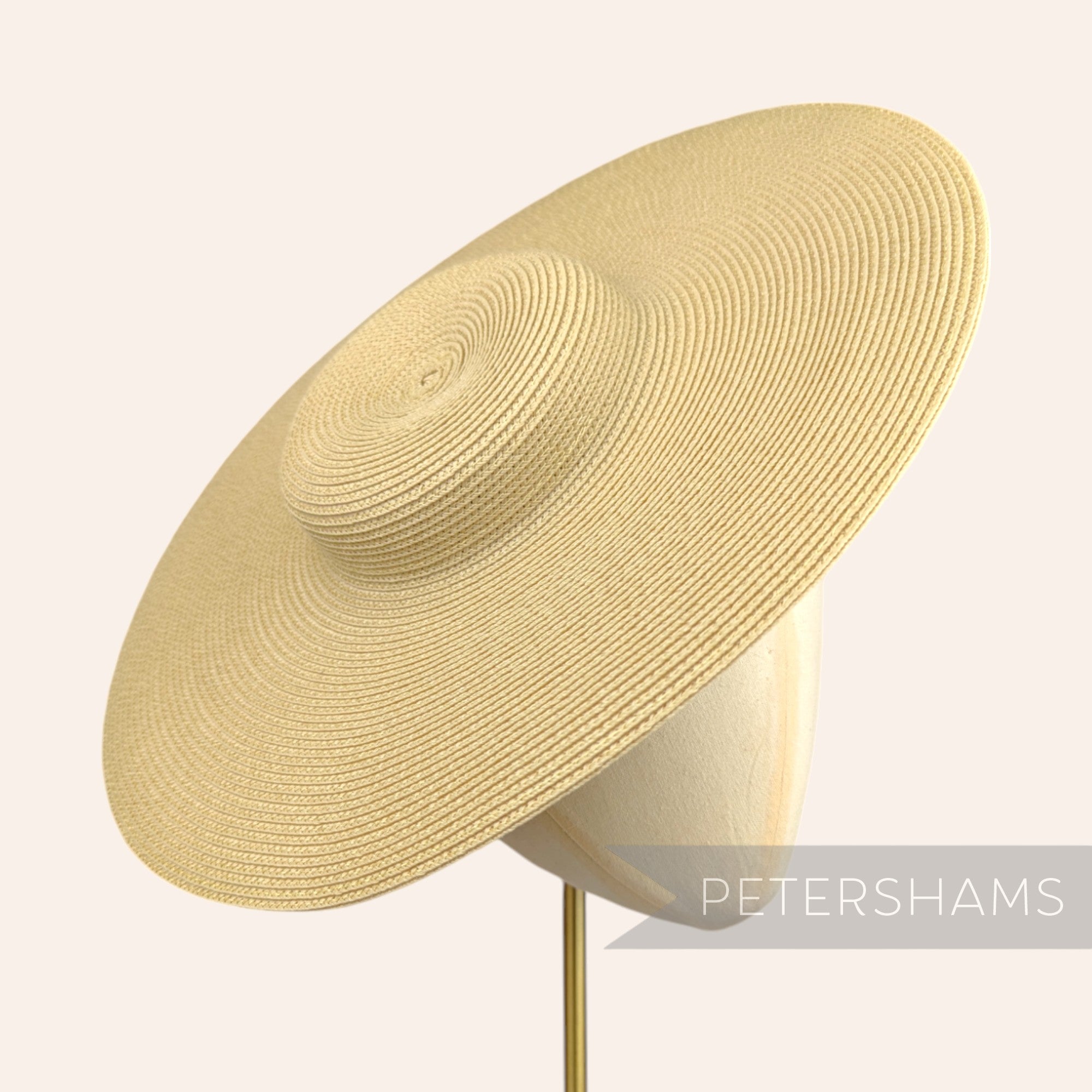 Petershams Millinery Supplies beige polybraid cartwheel fascinator hat base
