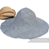 Petershams Millinery Supplies powder blue knotted ramie straw capeline hat body for millinery projects
