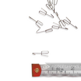 Petershams Millinery Supplies silver metal puggaree hat band hooks, 2cm length, for hat making.