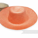 Petershams Millinery Supplies pumpkin ramie straw capeline hat body with a 1x1 checker weave pattern.