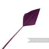 Petershams Millinery Supplies purple arrowhead turkey quill feather for hat and fascinator decoration