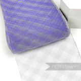 Petershams Millinery Supplies 15cm wide purple and grey checker pattern crinoline horsehair braid for fascinators