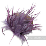 Petershams Millinery Supplies mega purple hackle and goose biot feather mount for hat making and headpieces