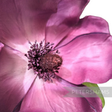 Petershams Millinery Supplies vintage 1980s large purple fabric magnolia flower with detailed central stamens