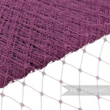 Petershams Millinery Supplies purple English merry widow veiling with extra wide 3cm diamond netting pattern