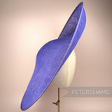 Petershams Millinery Supplies extra large purple sloped sinamay hat base with petersham ribbon edge