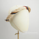Petershams Millinery Supplies nautical raffia headdress frame with earth tone yarn and seashells