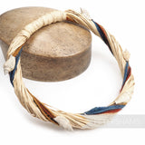 Petershams Millinery Supplies nautical raffia headdress frame with earth tone yarn and seashells