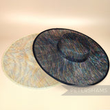 Petershams Millinery Supplies rainbow metallic lurex sinamay boater hat bases in dark and light iridescent shades