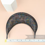 Petershams Millinery Supplies rainbow lurex sinamay halo crown fascinator hat base with domed front for fascinator making