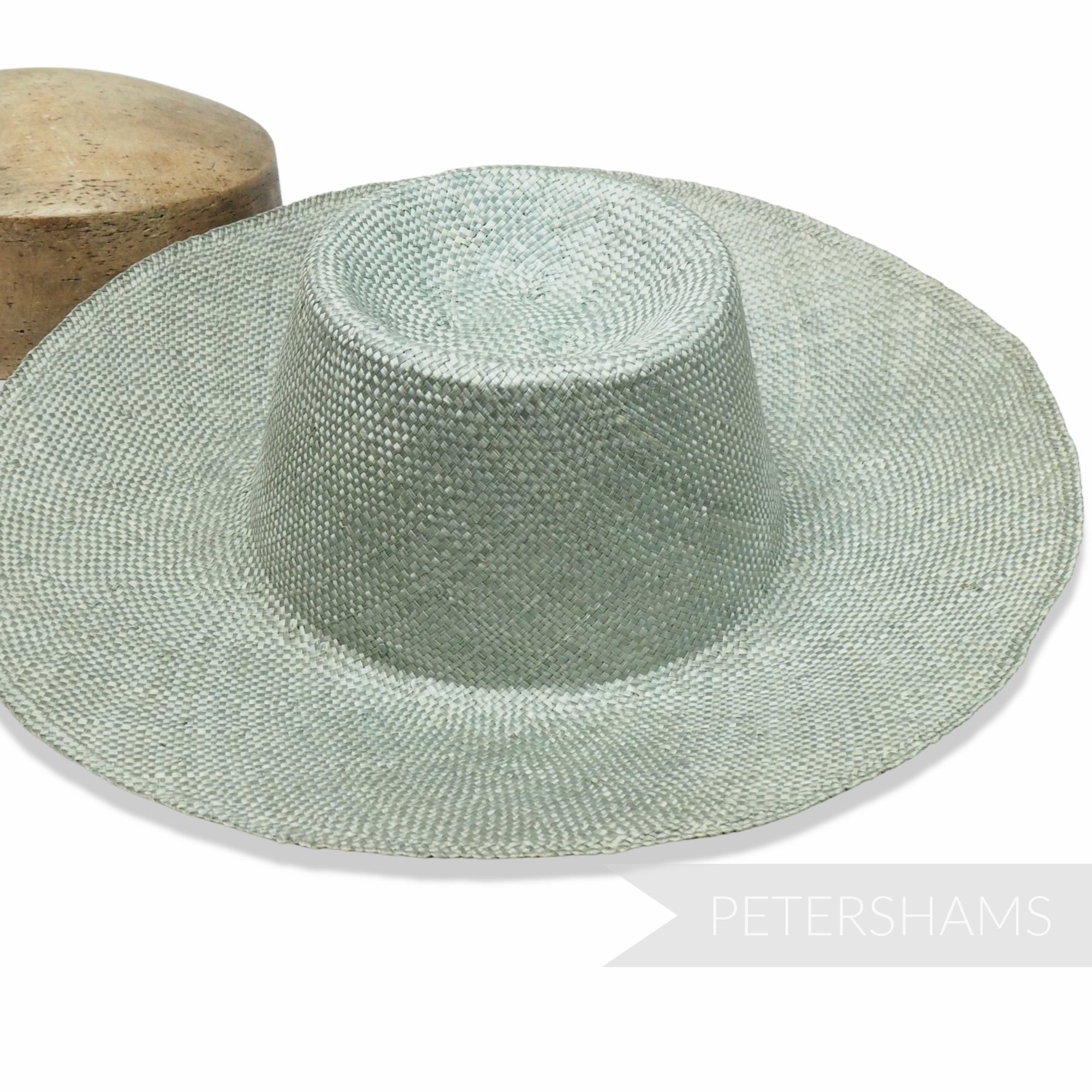 Petershams Millinery Supplies ramie straw capeline hat body with a 1x1 checker weave and smooth ironed finish.