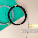 Petershams Millinery Supplies 0.4mm French rayon covered millinery wire in black and grey coils