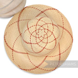 Petershams Millinery Supplies vintage Ecuador Panama straw capeline hat body with a red check pattern