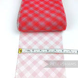 Petershams Millinery Supplies red and grey checker pattern 15cm wide crinoline horsehair braid for fascinator making