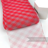 Petershams Millinery Supplies red and grey petite checker pattern crinoline horsehair braid for fascinator making