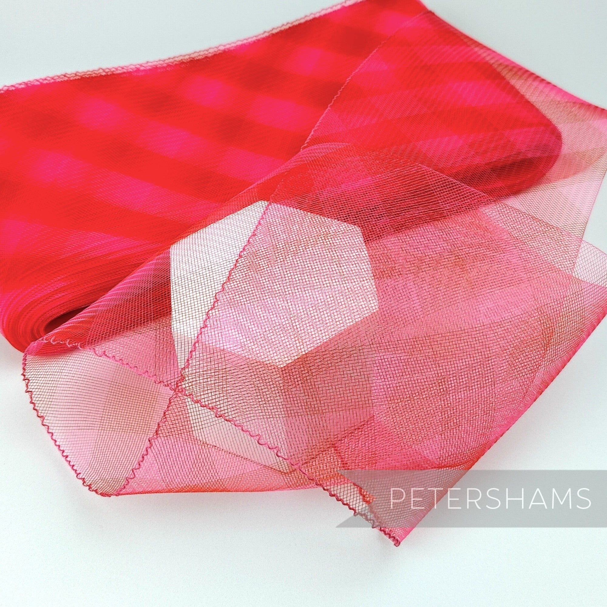 Petershams Millinery Supplies 15cm wide red checker pattern crinoline horsehair braid for fascinator making
