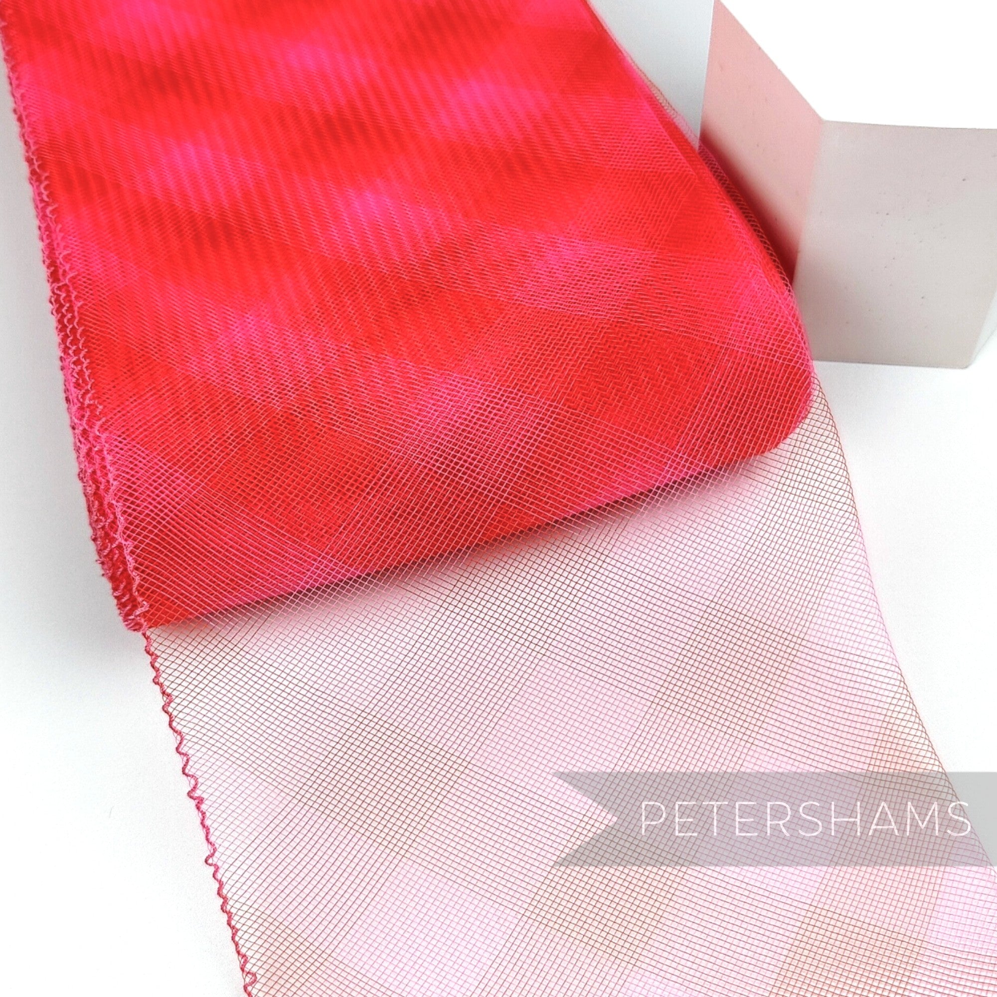 Petershams Millinery Supplies 15cm wide red checker pattern crinoline horsehair braid trim for fascinator making