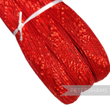 Petershams Millinery Supplies 20mm red crin and polybraid millinery braid with shiny zig zag weave in a full hank