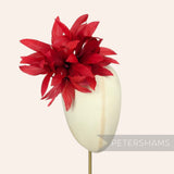 Petershams Millinery Supplies Kay large red goose feather pom flower hat mount