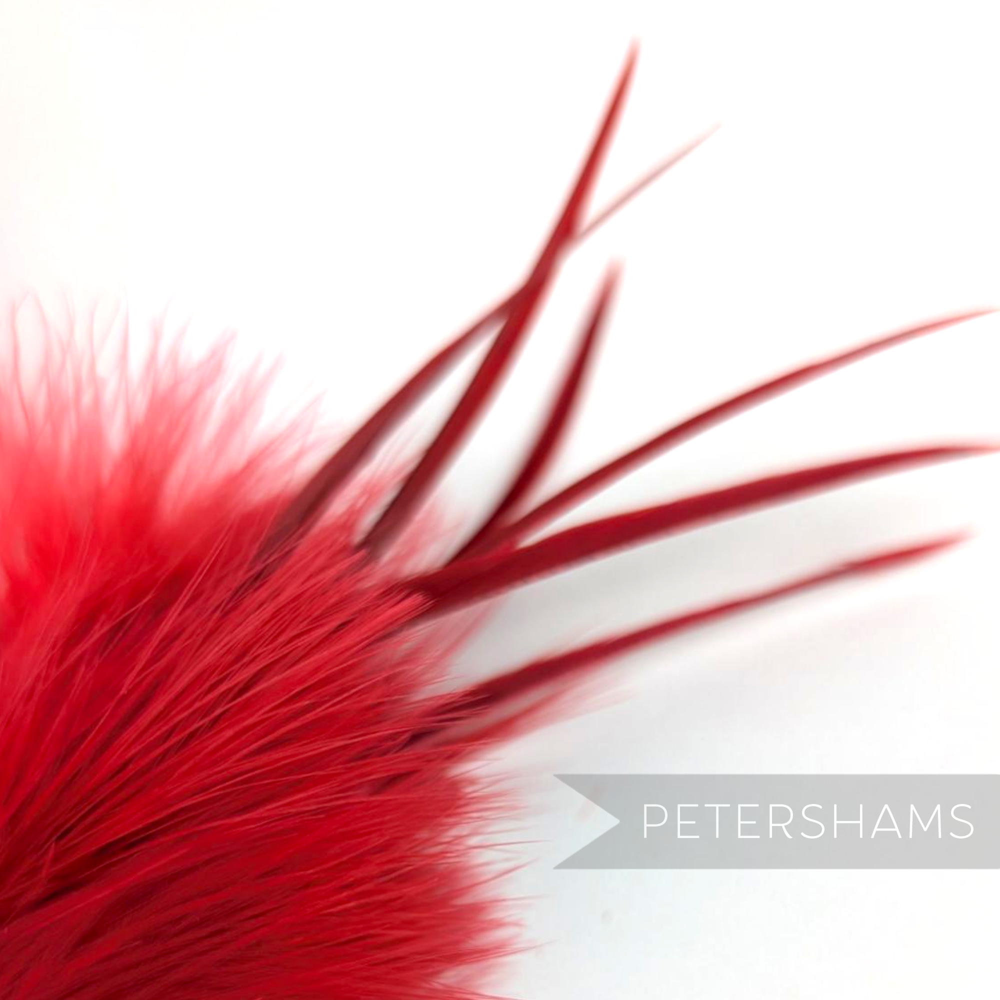 Petershams Millinery Supplies red marabou and goose biot feather hat mount for fascinators