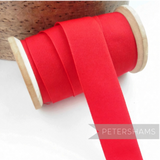 Petershams Millinery Supplies vintage red 25mm wide grosgrain ribbon on a wooden spool for hat making