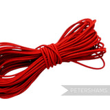 Petershams Millinery Supplies 1.5mm round red hat elastic cord for securing fascinators and headpieces.