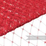 Petershams Millinery Supplies red English merry widow veiling with extra wide 3cm diamond netting for millinery