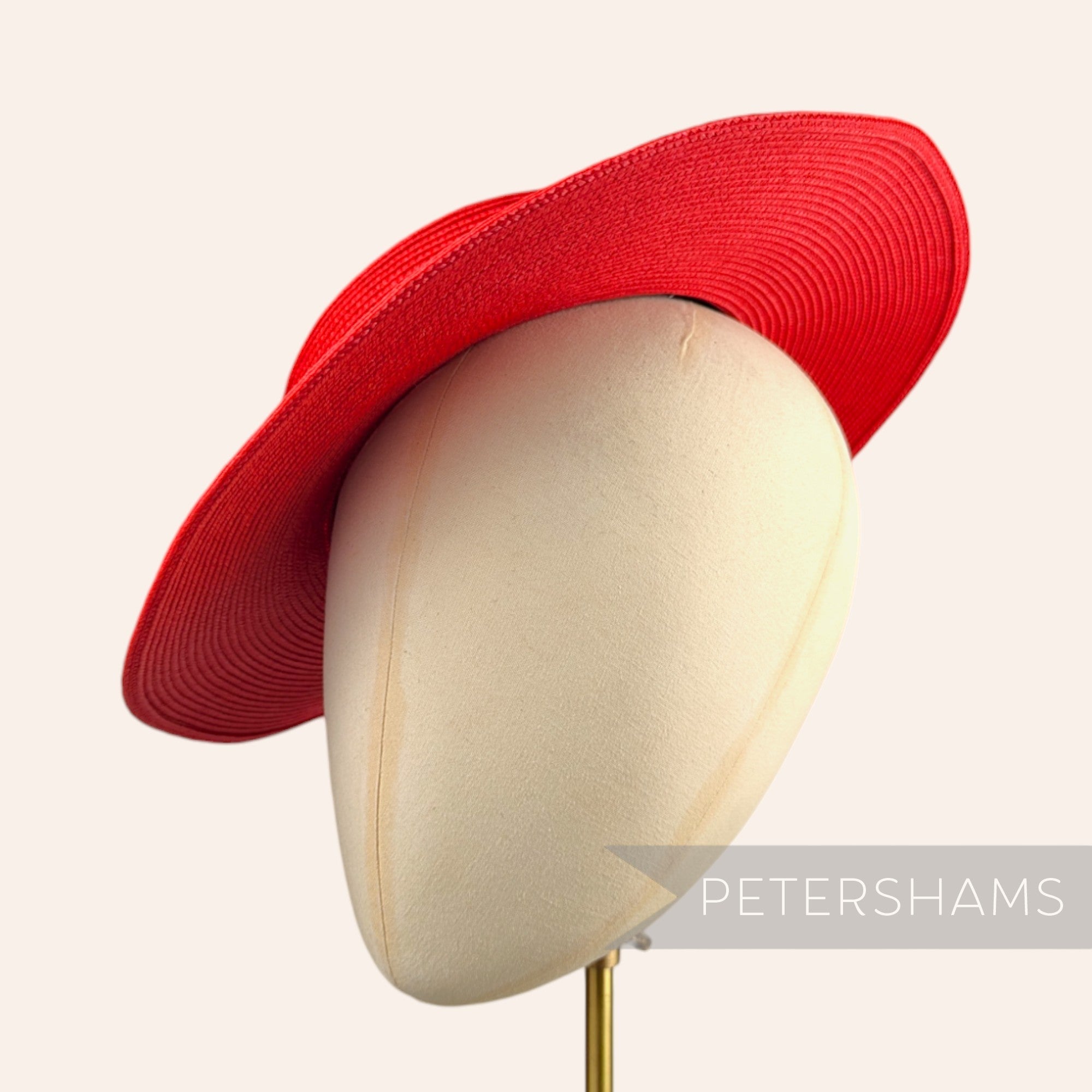 Petershams Millinery Supplies red polybraid boater fascinator hat base