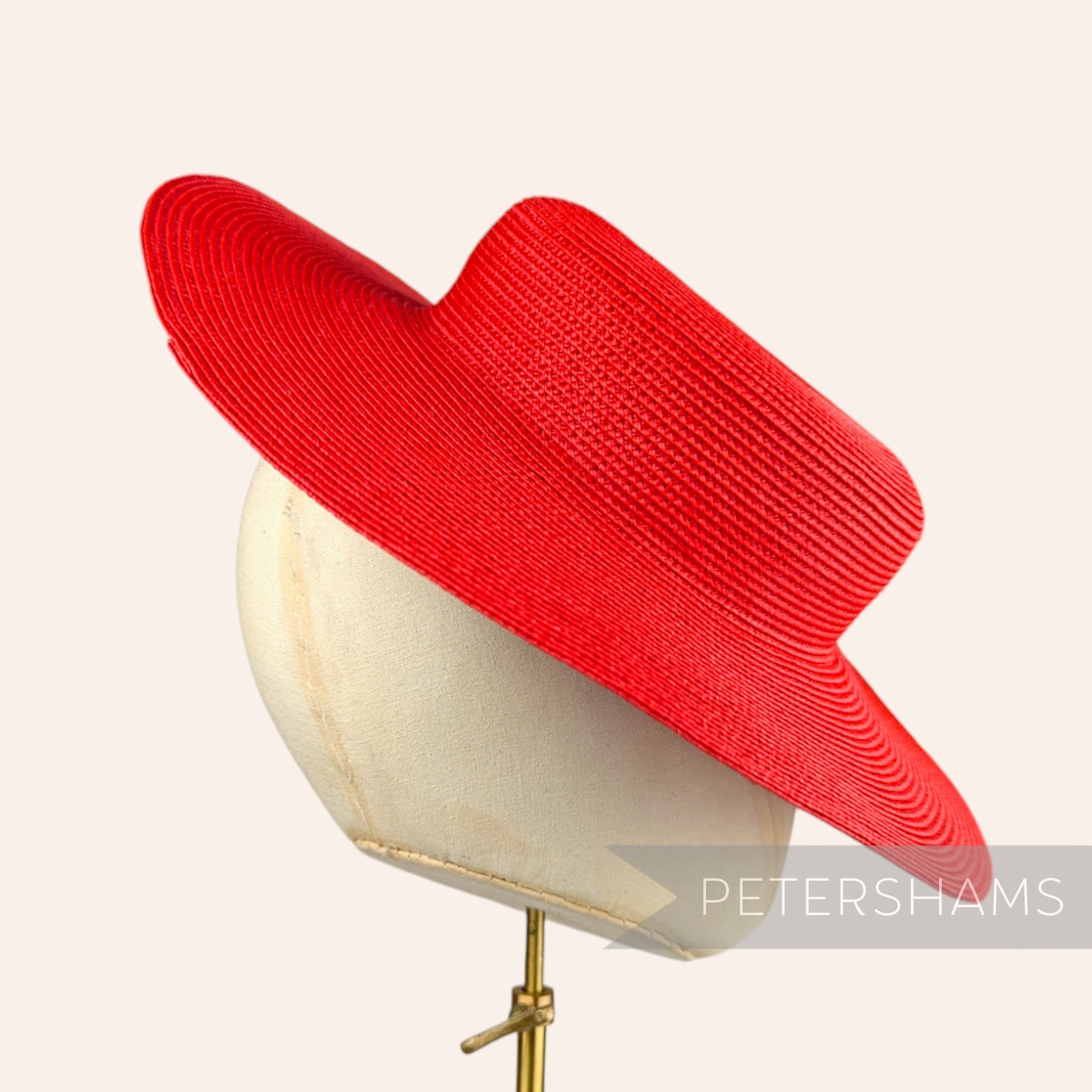 Petershams Millinery Supplies red polybraid boater fascinator hat base