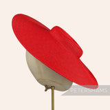 Petershams Millinery Supplies red polybraid cartwheel fascinator hat base