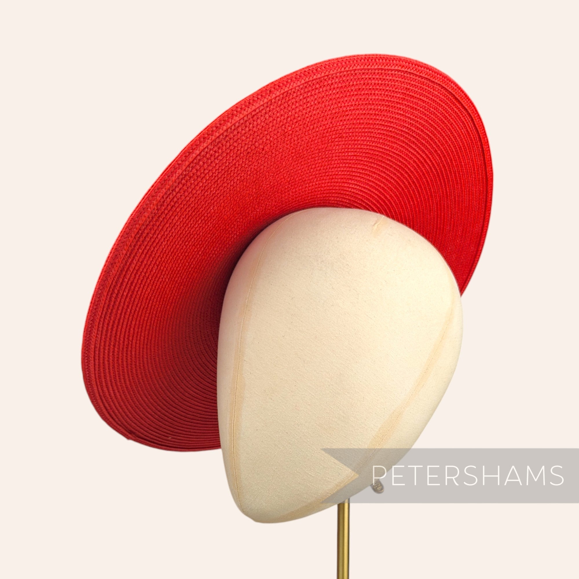 Petershams Millinery Supplies red polybraid cartwheel fascinator hat base