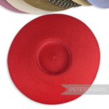 Petershams Millinery Supplies red polybraid cartwheel fascinator hat base with a flat crown and wide brim