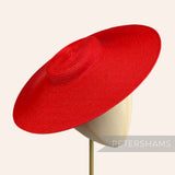 Petershams Millinery Supplies red polybraid cartwheel fascinator hat base