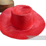 Petershams Millinery Supplies red shiny flat polybraid capeline hat body for millinery projects.