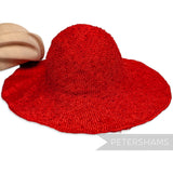 Petershams Millinery Supplies red knotted ramie straw capeline hat body for millinery projects