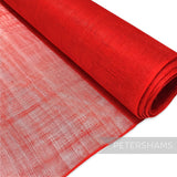 Petershams Millinery Supplies red sinamay fabric, 1/2 metre length. Lightweight, woven material ideal for hat making and fascinators.