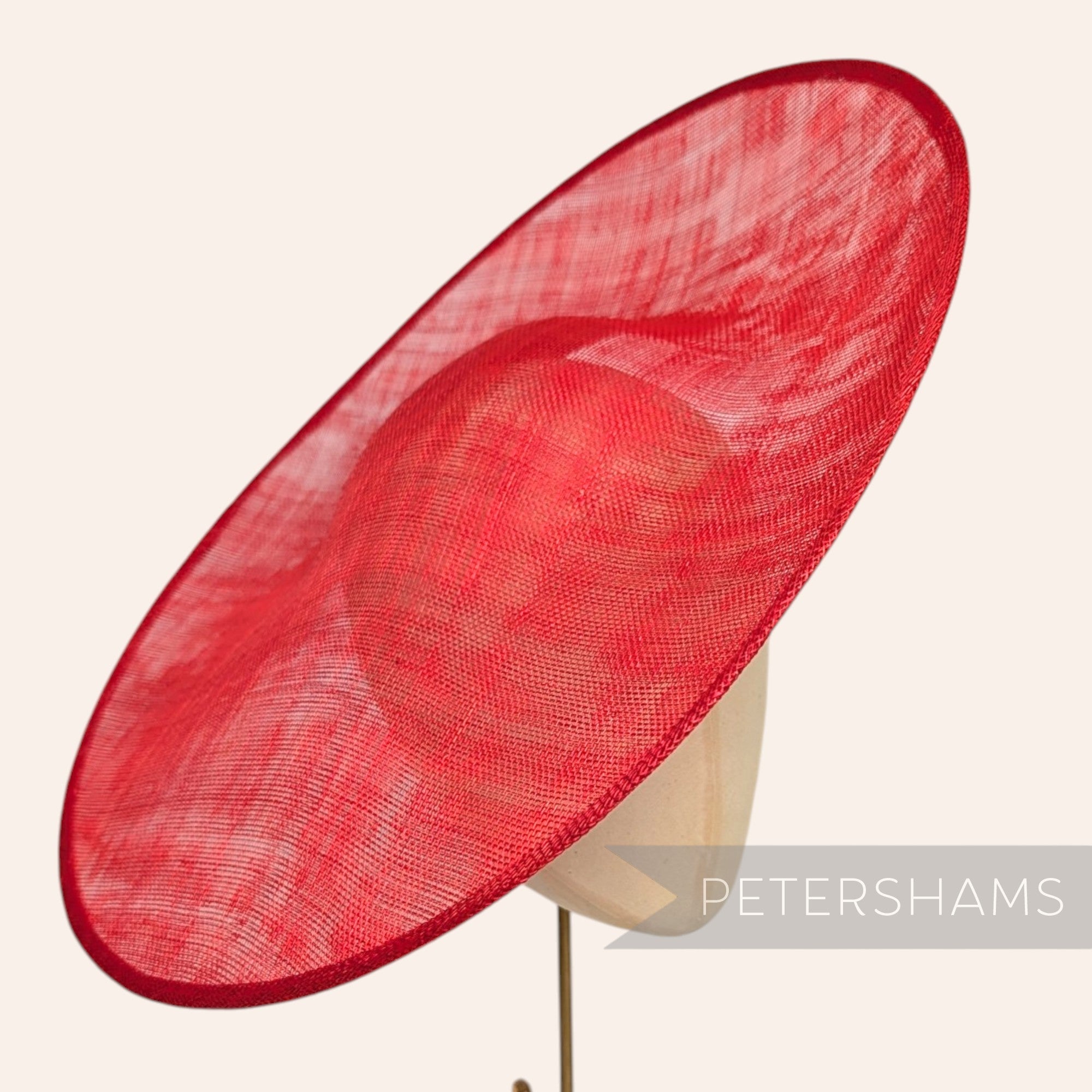 Petershams Millinery Supplies Catherine XL red sloped sinamay fascinator hat base