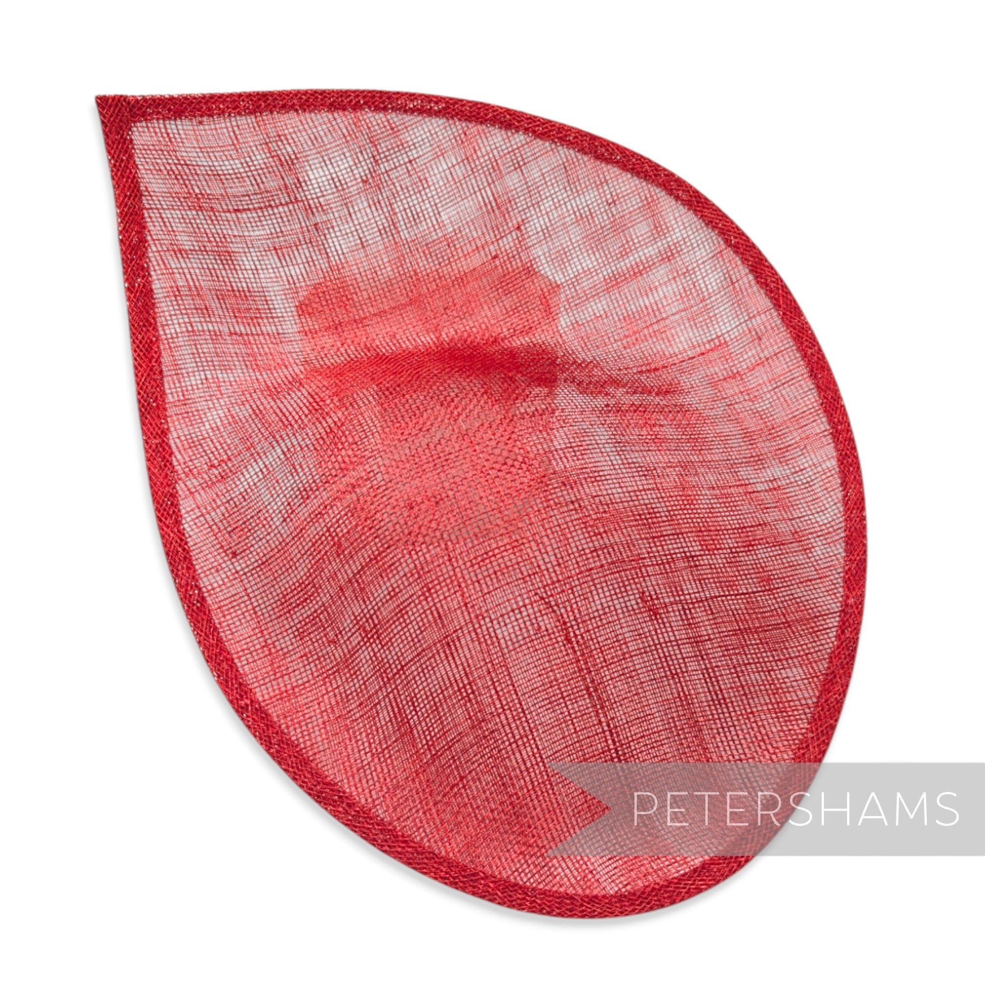 Petershams Millinery Supplies red Diana pointed scallop sinamay fascinator hat base for millinery projects