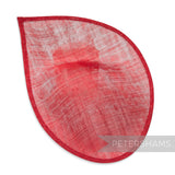 Petershams Millinery Supplies red Diana pointed scallop sinamay fascinator hat base for millinery projects