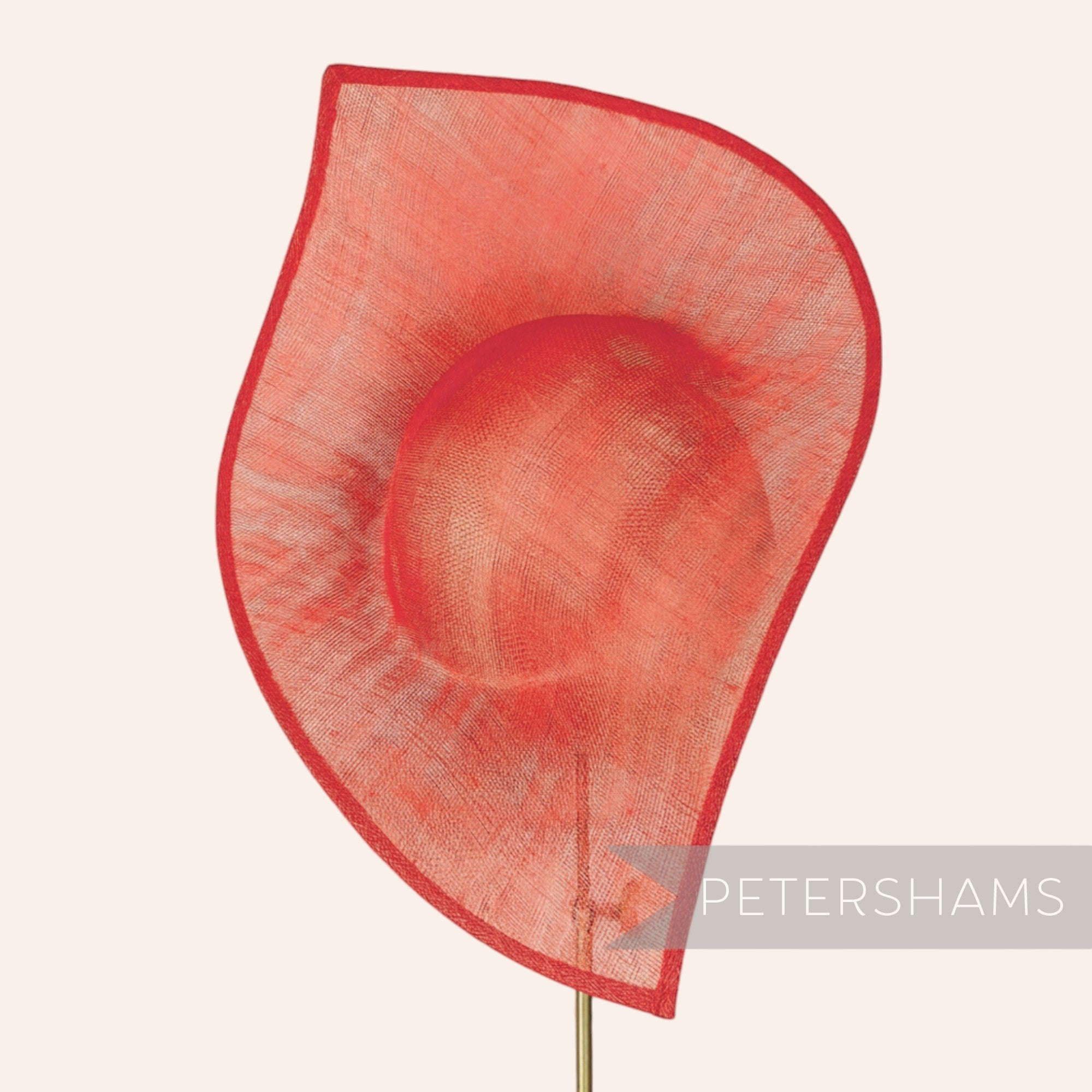 Petershams Millinery Supplies red sinamay Jackie double pointed fascinator hat base for millinery projects