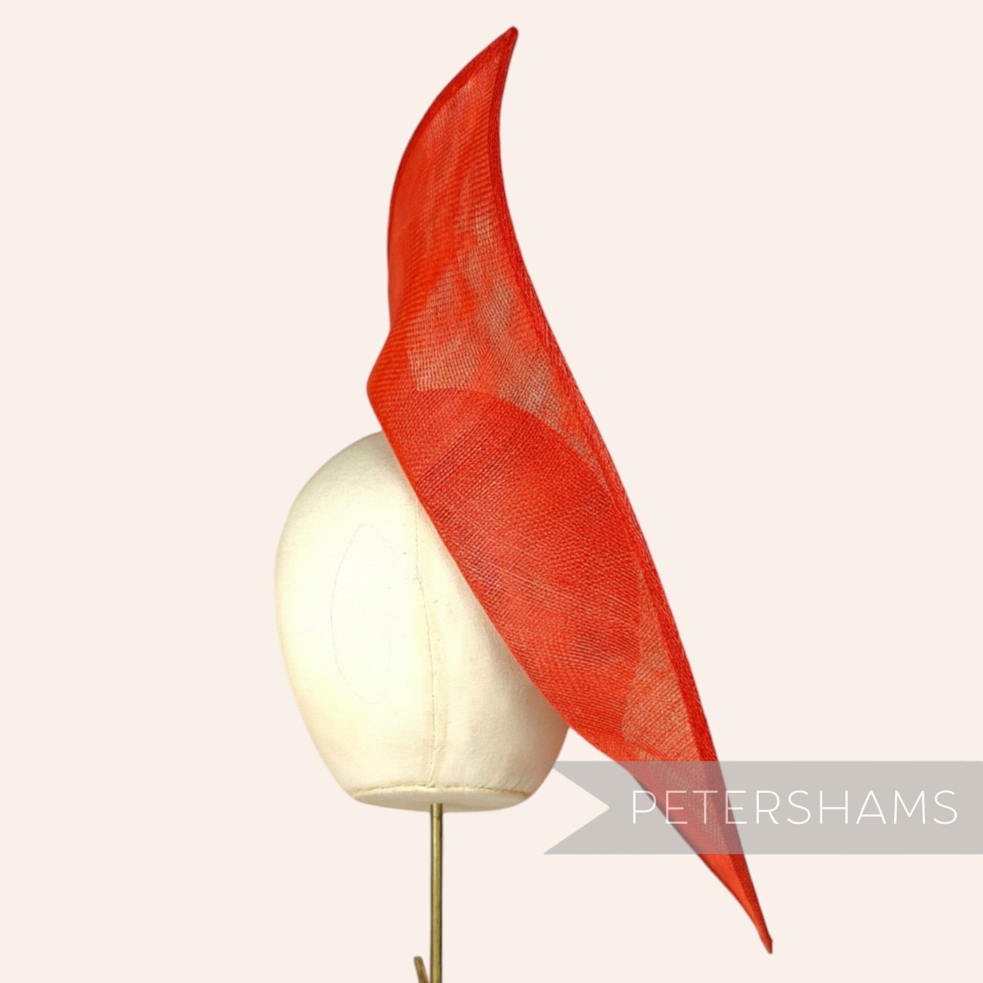 Petershams Millinery Supplies Jackie red sinamay double pointed fascinator hat base