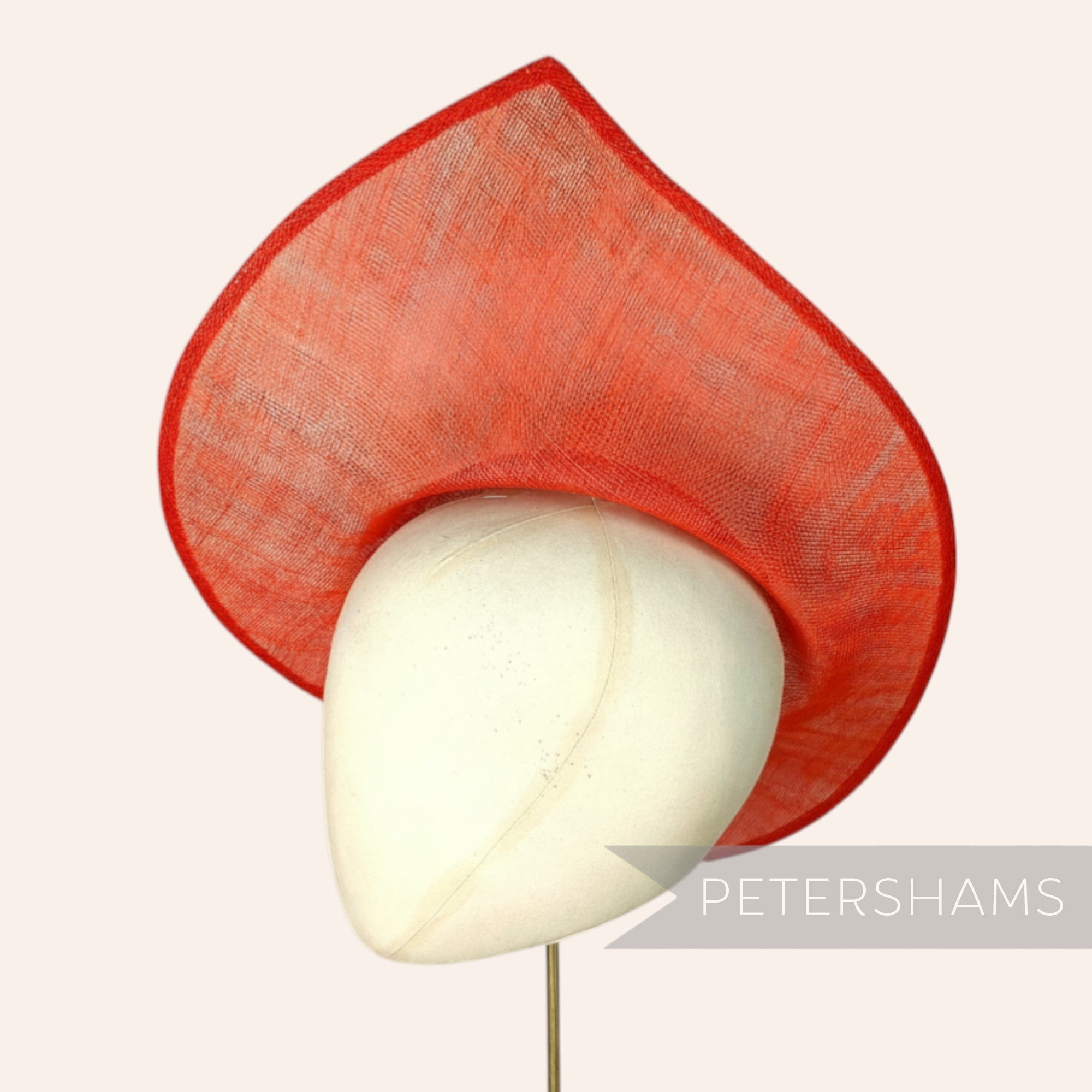 Petershams Millinery Supplies red sinamay double pointed fascinator hat base